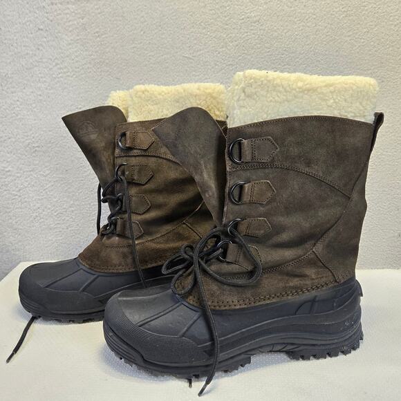 Adventuridge Winter Boots Mens 12 Brown Waterproof Insulated Snow Boots NEW - Picture 1 of 10